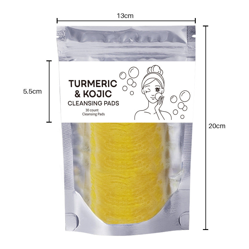 Turmeric Exfoliating Cleansing Pads Compressed Facial Sponges Skin Care Tools for Face Clogged Pores Excess Oil Cleansing