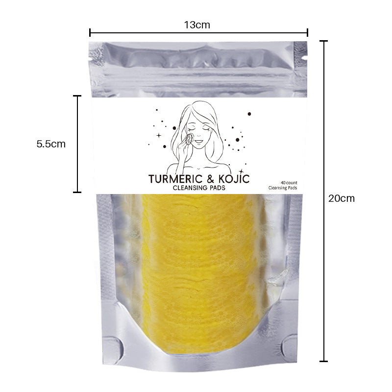 Turmeric Exfoliating Cleansing Pads Compressed Facial Sponges Skin Care Tools for Face Clogged Pores Excess Oil Cleansing