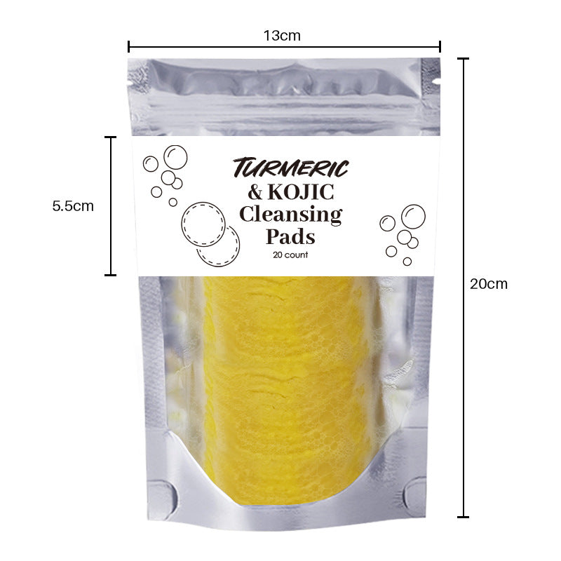 Turmeric Exfoliating Cleansing Pads Compressed Facial Sponges Skin Care Tools for Face Clogged Pores Excess Oil Cleansing