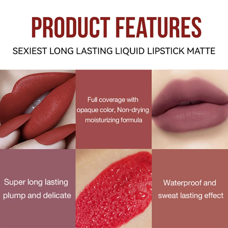 Hot Pink Lipstick Stain, Rose Lipstick, Bright Pink Lipstick Matte Long Lasting, Matte Liquid Lipstick for Women, Smooth Cream Lipstick, All Day Lipstick Waterproof and Smudge Proof