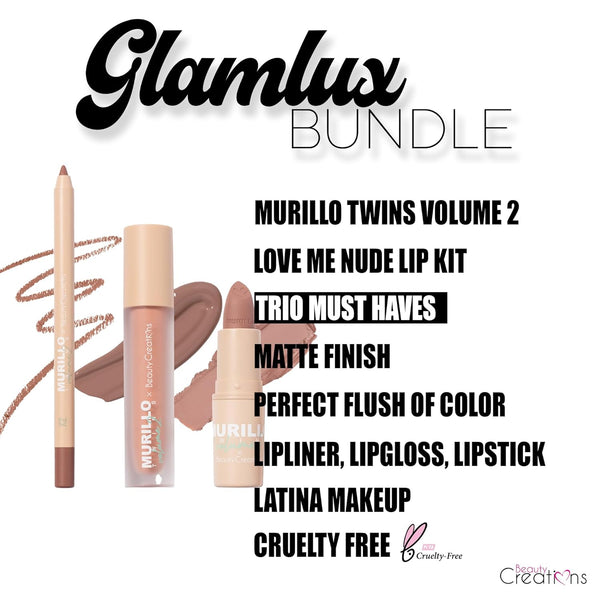 Beauty Bundle Beauty Creations X Murillo Twins Vol. 2 Love Me Nude Lip Kit & Collagen Infused Lip Mask, Long Lasting Matte Lip Liner, Lipstick & Lip Gloss