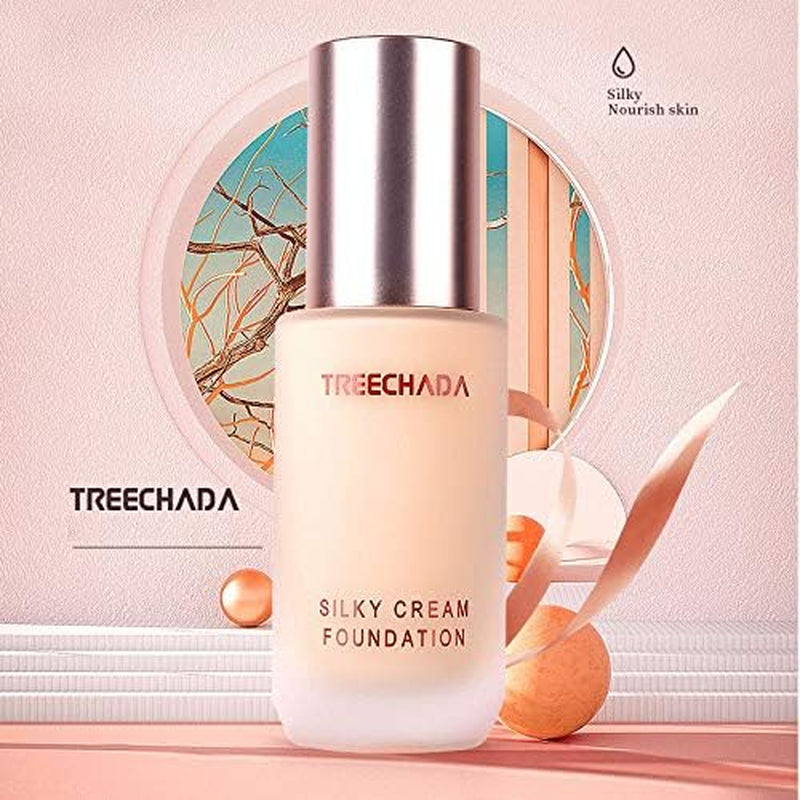 Thailand Tree-Chada Silky Cream Foundation Cover All Foundation, Full Coverage Foundation Oil Cover Liquid Foundation, 30Ml (1 Light)